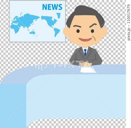 男性新聞主播的圖像插圖 110017679