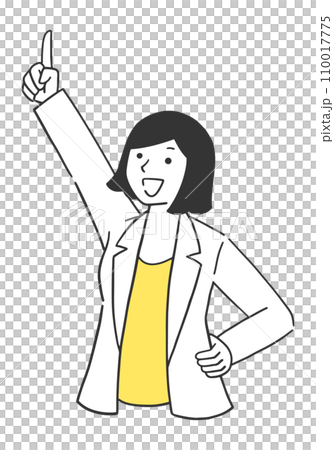 Illustration of a female career woman pointing at a goal Illustration of a female career woman pointing at a goal 110017775