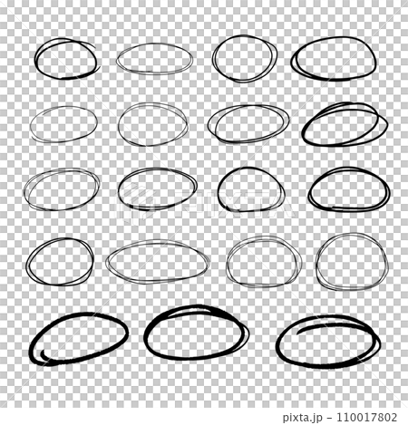 Hand drawn round material set Hand drawn round material set 110017802