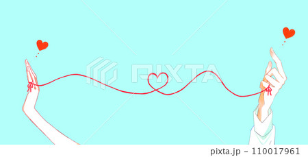 運命の赤い糸で結ばれた男女の手 110017961