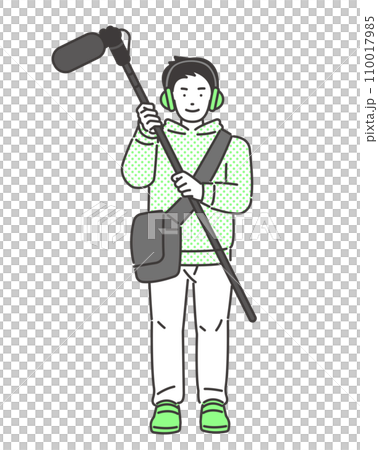 Vector illustration material of a person in charge of audio in video production Vector illustration material of a person in charge of audio in video production 110017985