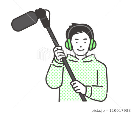 映像制作で音声を担当する人のベクターイラスト素材 映像制作で音声を担当する人のベクターイラスト素材 110017988