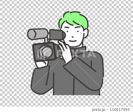 Vector illustration material of a person in charge of the camera in video production 110017993