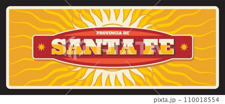 Santa Fe Argentine region province retro vector tin sign, banner or postcard with coat of arms and sun rays. Santa Fe de la Vera Cruz north-eastern Argentina tin plaque Santa Fe Argentine region province retro vector tin sign, banner or postcard with coat of arms and sun rays. Santa Fe de la Vera Cruz north-eastern Argentina tin plaque 110018554