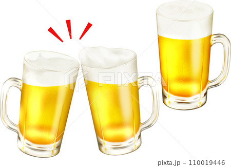 生ビール 乾杯 ジョッキ 忘年会 新年会 飲み会 宴会 110019446