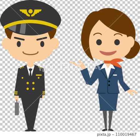 Image illustration of pilot and cabin attendant 110019467
