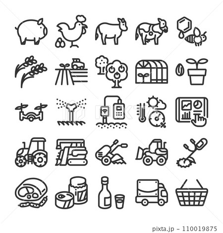 スマート農業 DX IT化 アイコン セット 110019875