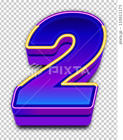 Neon Light  Alphabet Number 2 110021173