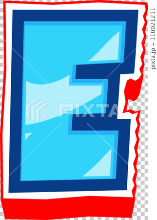 Blue Ocean Comic Bold Alphabet Letter Eのイラスト素材 [110021211] - PIXTA