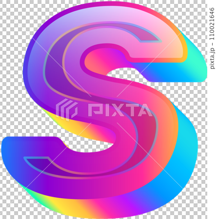 Neon Bold Gradient Alphabet Letter S Neon Bold Gradient Alphabet Letter S 110021646
