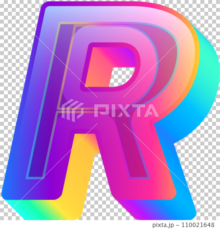 Neon Bold Gradient Alphabet Letter R Neon Bold Gradient Alphabet Letter R 110021648