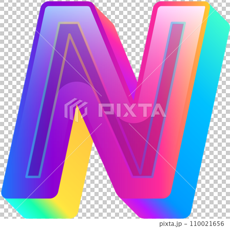 Neon Bold Gradient  Alphabet Letter N Neon Bold Gradient  Alphabet Letter N 110021656