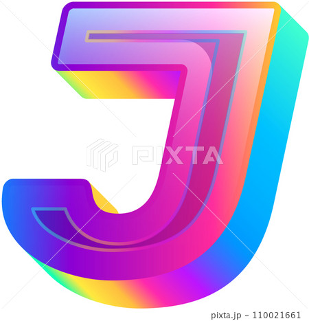 Neon Bold Gradient  Alphabet Letter J Neon Bold Gradient  Alphabet Letter J 110021661
