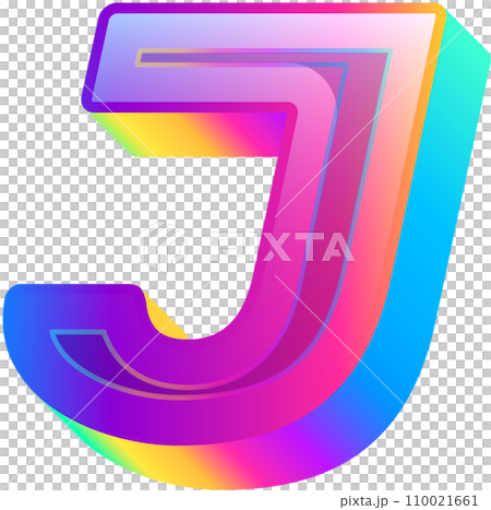 Neon Bold Gradient  Alphabet Letter J Neon Bold Gradient  Alphabet Letter J 110021661