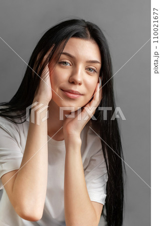 Portrait of a smiling young girl. Portrait of a smiling young girl. 110021677