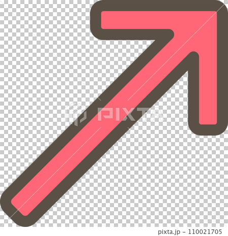 A simple illustration of a red arrow rising to the right A simple illustration of a red arrow rising to the right 110021705