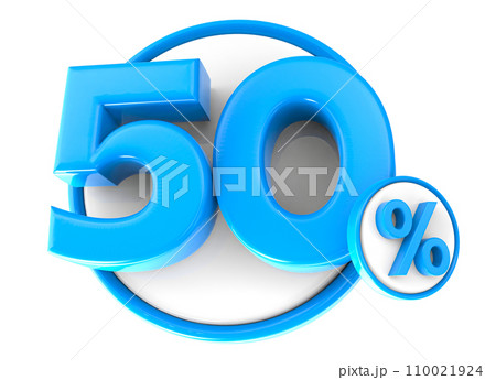 3d Render Blue Percentage Number 40 110021924