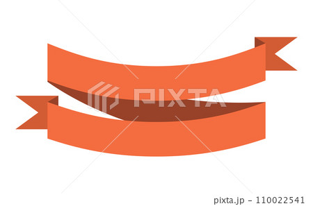 Ribbon banner. Blank tape banner for advertising promotion, sale text or heading. Elegant retro flag, background stripe. Flat title decoration, badge or frame 110022541