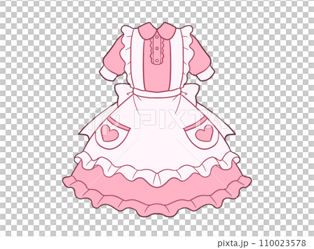 ピンクのエプロンドレス 110023578