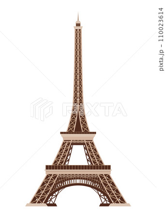 Eiffel Tower vector icon. World famous France tourist attraction symbol. International architectural monument isolated on white background. Vector illustration 110023614