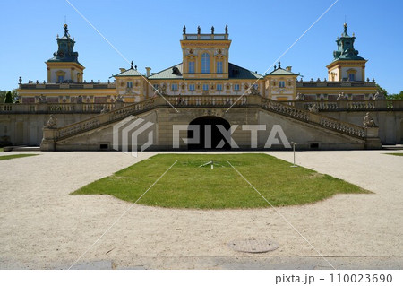 Courtyard at palace in Wilanow in Warsaw capital city in Poland Courtyard at palace in Wilanow in Warsaw capital city in Poland 110023690
