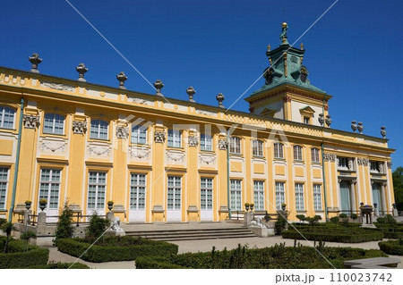 Garden with elevation of palace at Wilanow in Warsaw city of Poland Garden with elevation of palace at Wilanow in Warsaw city of Poland 110023742