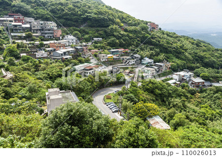 View of the old buildings on the Mountain of Jiufen, New Taipei City, Taiwan. 110026013