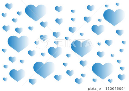 水色のグラデ―ションのハートが集まった背景画像 110026094