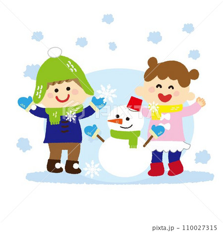 雪遊びを楽しむ子どもたち 110027315