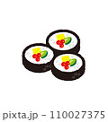 カットされた海苔巻きのイラスト 110027375