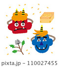 節分セットのイラスト(お面) 110027455
