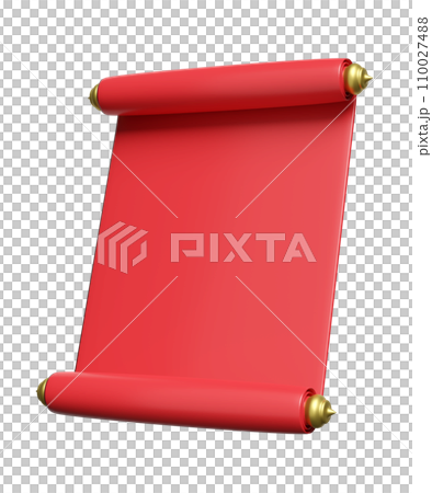 3d announcement roll. chinese new year scroll. 3d render illustration 3d announcement roll. chinese new year scroll. 3d render illustration 110027488