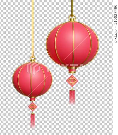3d chinese lantern hanging for chinese new year festival. 3d render illustration 3d chinese lantern hanging for chinese new year festival. 3d render illustration 110027496