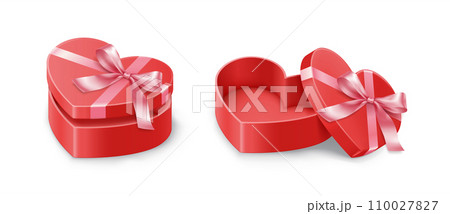 St. Valentine day gift boxes with bows vector illustration St. Valentine day gift boxes with bows vector illustration 110027827