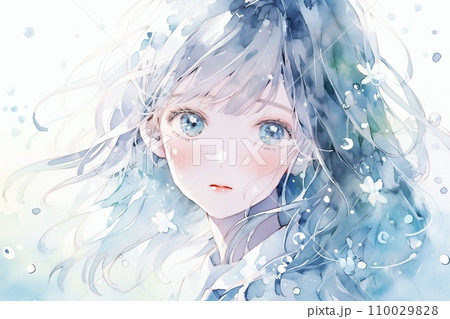 淡いカラーの女の子イラスト「AI生成画像」 淡いカラーの女の子イラスト「AI生成画像」 110029828