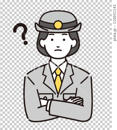 簡單人物插畫雙臂交叉的女警察 簡單人物插畫雙臂交叉的女警察 110031142
