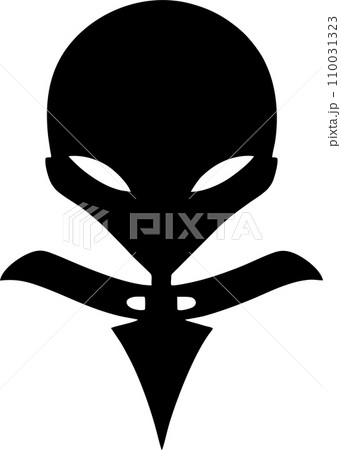 simple black outline drawing silhouette alien, logo, design simple black outline drawing silhouette alien, logo, design 110031323