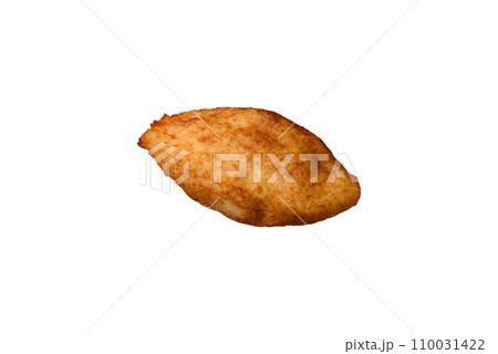 Delicious baked potato cutlet stuffed with chicken and vegetables, spices and salt Delicious baked potato cutlet stuffed with chicken and vegetables, spices and salt 110031422
