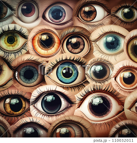 Many human eyes background, different shapes and colors of eyes, creative wallpaper Many human eyes background, different shapes and colors of eyes, creative wallpaper 110032011