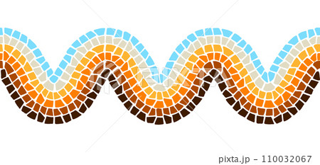 Decorative mosaic border. Ceramic antique stone ornament. Decorative mosaic border. Ceramic antique stone ornament. 110032067