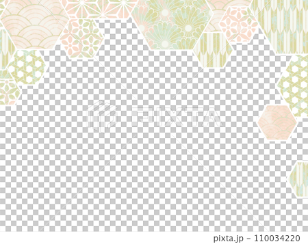Hexagonal Japanese pattern frame, background 110034220