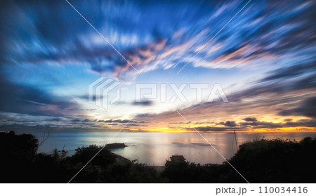 Sunset over Yomitan Okinawa 110034416