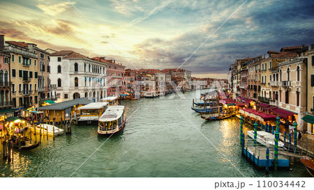 Canals of Venice Italy at sunset Canals of Venice Italy at sunset 110034442