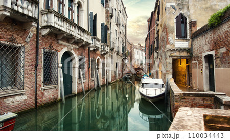 Canals of Venice Italy at sunset Canals of Venice Italy at sunset 110034443