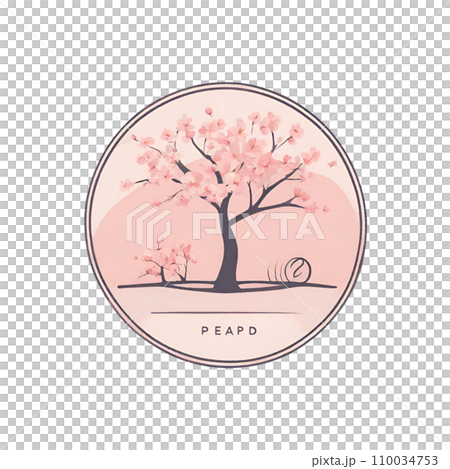 Illustration of cherry blossoms in full bloom 110034753