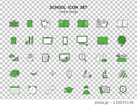 学校 教育 勉強 アイコン イラスト セット 学業 成長 文房具 文具 ノート タブレットのイラスト素材 [110035136] - PIXTA