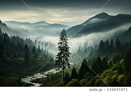 静寂と秘密に満ちた未知の森の奥深く AI画像 2 静寂と秘密に満ちた未知の森の奥深く AI画像 2 110035971