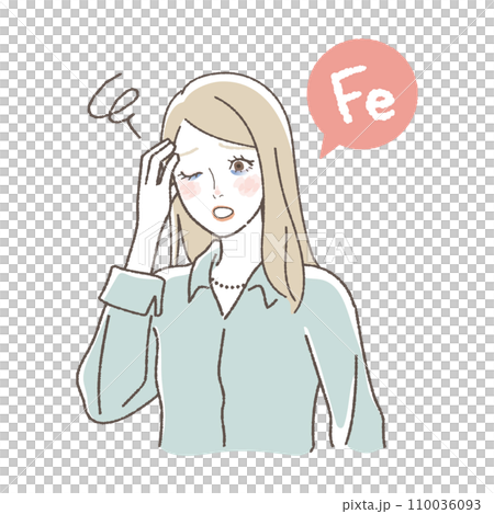 青くまの原因　鉄不足のイラスト 110036093
