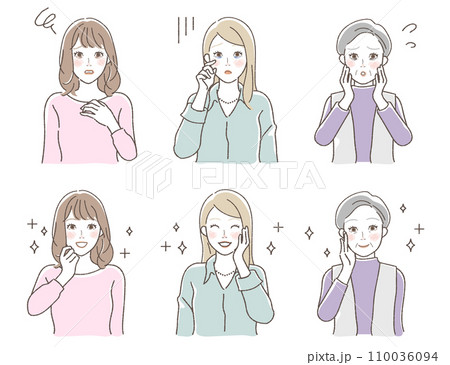 美容トラブル　くま　ビフォーアフターのセット 110036094