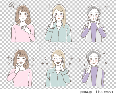 美容トラブル　くま　ビフォーアフターのセット 110036094